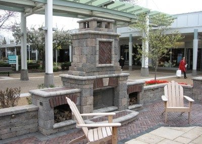 Outdoor commercial fireplace
